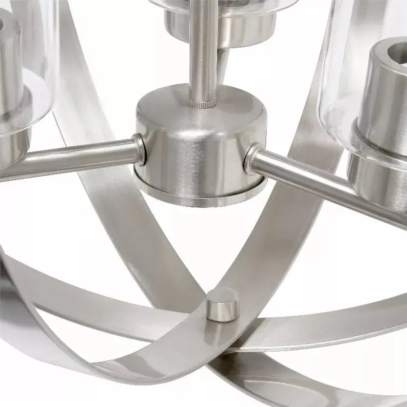 Lalia Home 3-Light 18" Adjustable Industrial Globe Hanging Metal and Clear Glass Ceiling Pendant All The Rages, Inc.