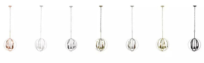 Lalia Home 3-Light 18" Adjustable Industrial Globe Hanging Metal and Clear Glass Ceiling Pendant All The Rages, Inc.