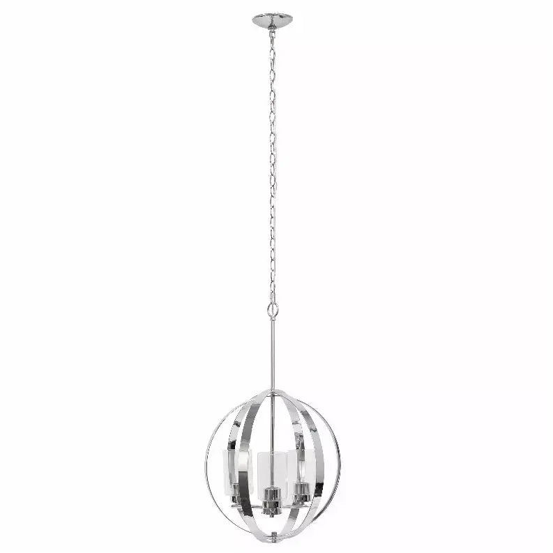 Lalia Home 3-Light 18" Adjustable Industrial Globe Hanging Metal and Clear Glass Ceiling Pendant All The Rages, Inc.