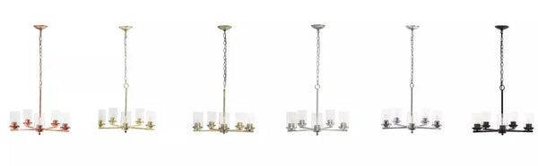 Lalia Home 5-Light 20.5" Classic Contemporary Clear Glass and Metal Hanging Pendant Chandelier All The Rages, Inc.