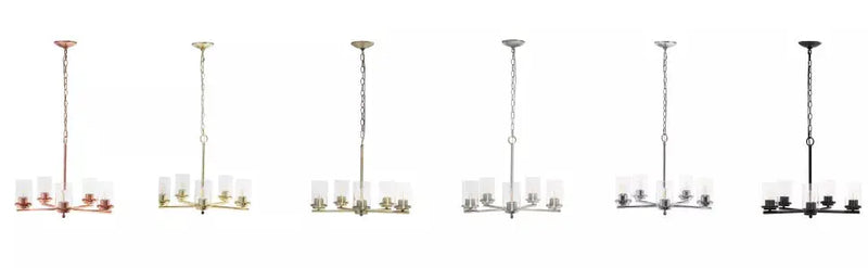 Lalia Home 5-Light 20.5" Classic Contemporary Clear Glass and Metal Hanging Pendant Chandelier All The Rages, Inc.