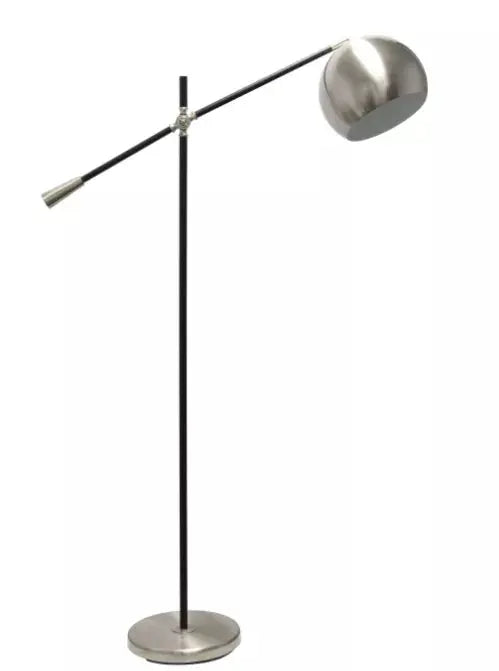 Lalia Home Black Matte Swivel Floor Lamp with Inner White Dome Shade All The Rages, Inc.