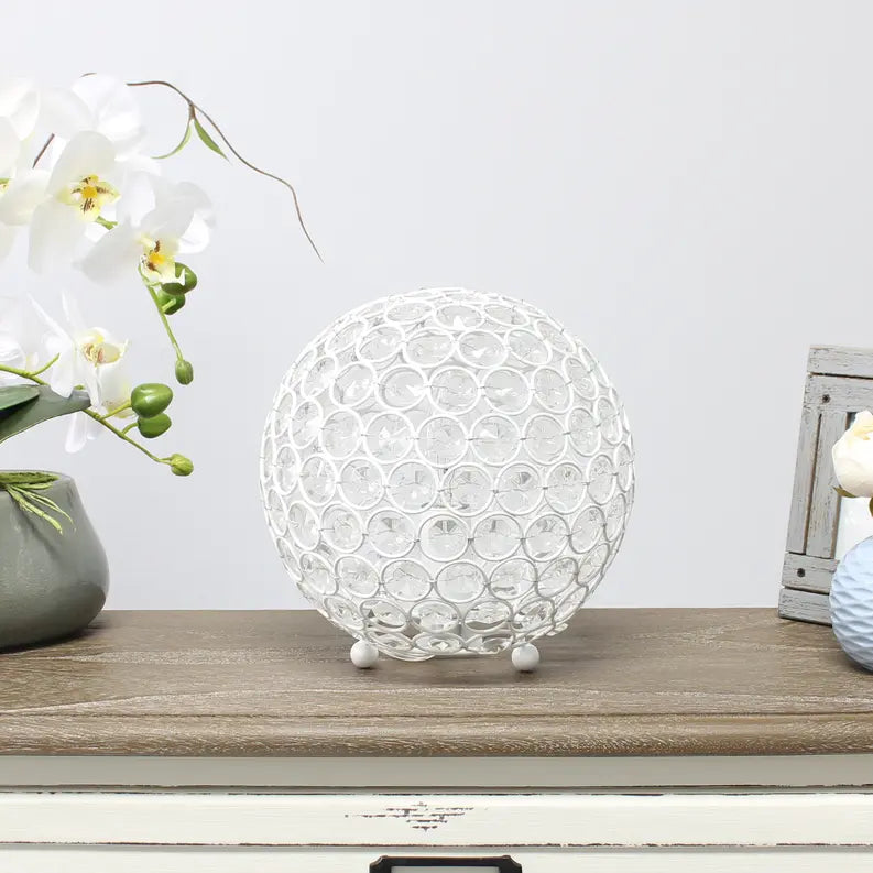 Lalia Home Elipse Medium Contemporary Metal Crystal Round Sphere Glamourous Orb Table Lamp All The Rages, Inc.