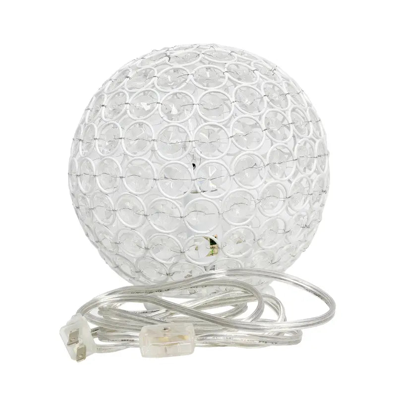 Lalia Home Elipse Medium Contemporary Metal Crystal Round Sphere Glamourous Orb Table Lamp All The Rages, Inc.