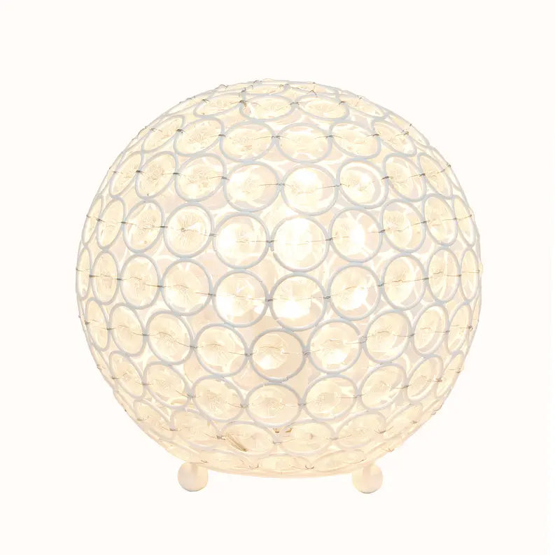 Lalia Home Elipse Medium Contemporary Metal Crystal Round Sphere Glamourous Orb Table Lamp All The Rages, Inc.