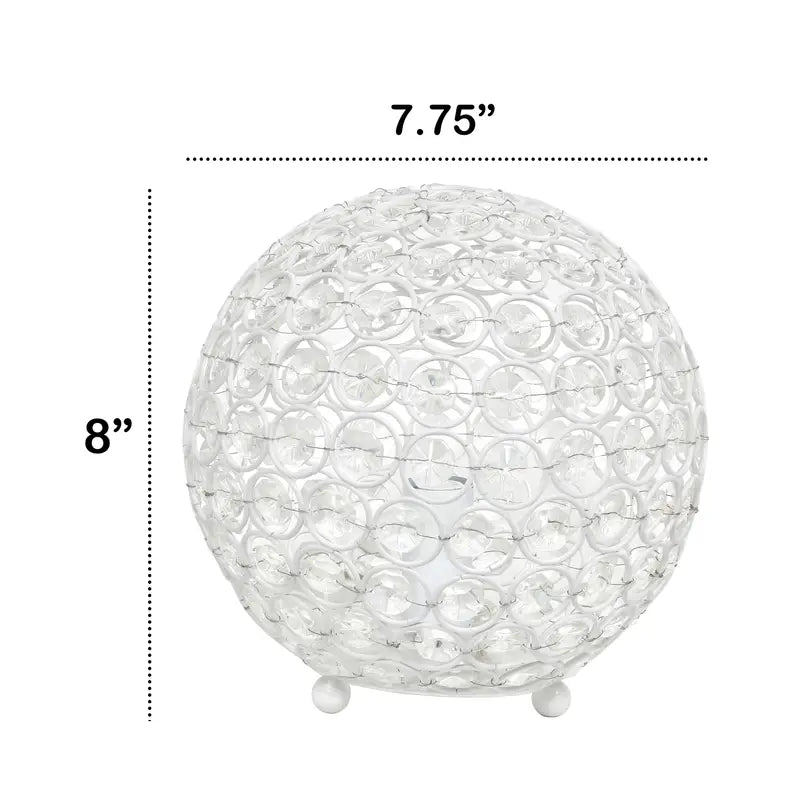 Lalia Home Elipse Medium Contemporary Metal Crystal Round Sphere Glamourous Orb Table Lamp All The Rages, Inc.