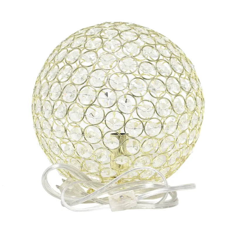 Lalia Home Elipse Medium Contemporary Metal Crystal Round Sphere Glamourous Orb Table Lamp All The Rages, Inc.