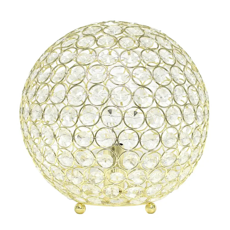 Lalia Home Elipse Medium Contemporary Metal Crystal Round Sphere Glamourous Orb Table Lamp All The Rages, Inc.
