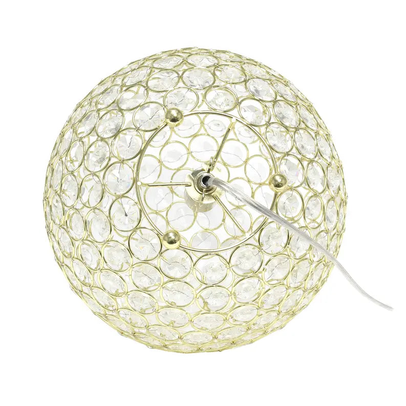Lalia Home Elipse Medium Contemporary Metal Crystal Round Sphere Glamourous Orb Table Lamp All The Rages, Inc.