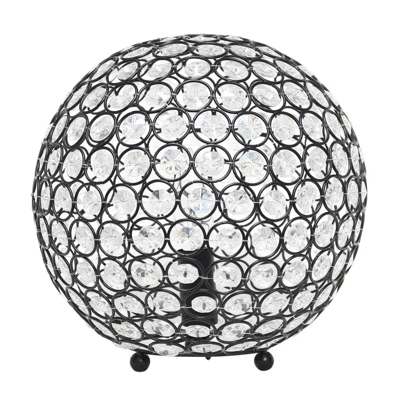 Lalia Home Elipse Medium Contemporary Metal Crystal Round Sphere Glamourous Orb Table Lamp All The Rages, Inc.