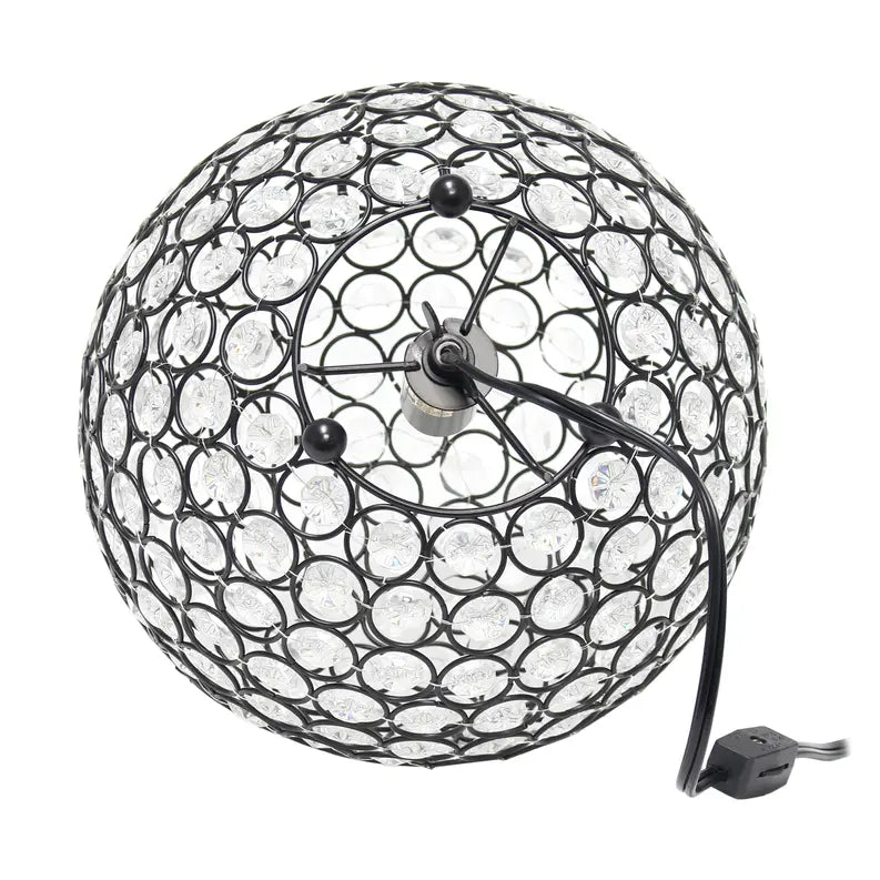 Lalia Home Elipse Medium Contemporary Metal Crystal Round Sphere Glamourous Orb Table Lamp All The Rages, Inc.