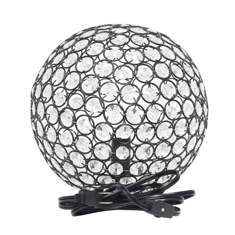 Lalia Home Elipse Medium Contemporary Metal Crystal Round Sphere Glamourous Orb Table Lamp All The Rages, Inc.