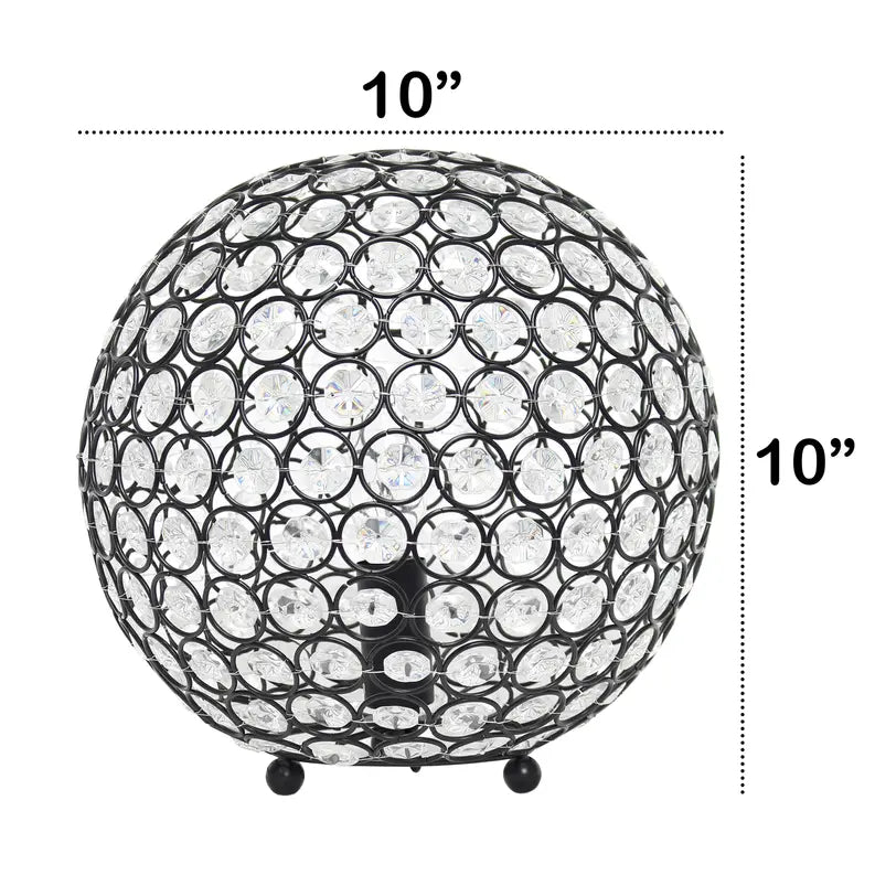 Lalia Home Elipse Medium Contemporary Metal Crystal Round Sphere Glamourous Orb Table Lamp All The Rages, Inc.