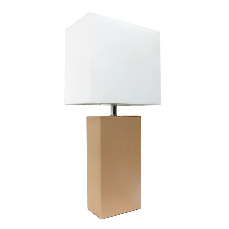 Lalia Home Lexington Leather Base Modern Home Decor Bedside Table Lamp All The Rages, Inc.