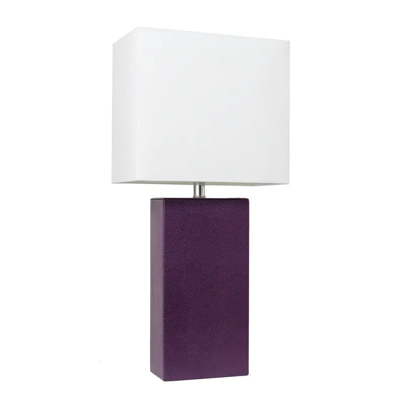 Lalia Home Lexington Leather Base Modern Home Decor Bedside Table Lamp All The Rages, Inc.