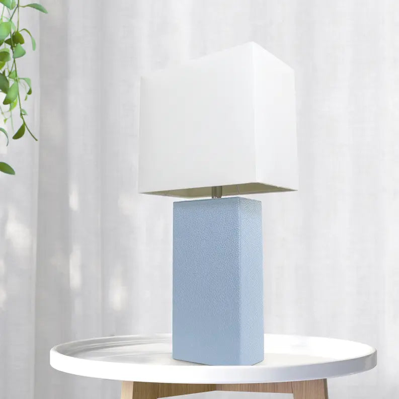 Lalia Home Lexington Leather Base Modern Home Decor Bedside Table Lamp All The Rages, Inc.