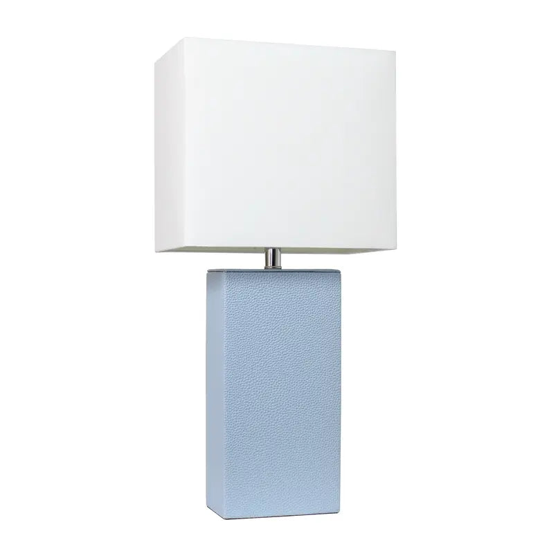 Lalia Home Lexington Leather Base Modern Home Decor Bedside Table Lamp All The Rages, Inc.