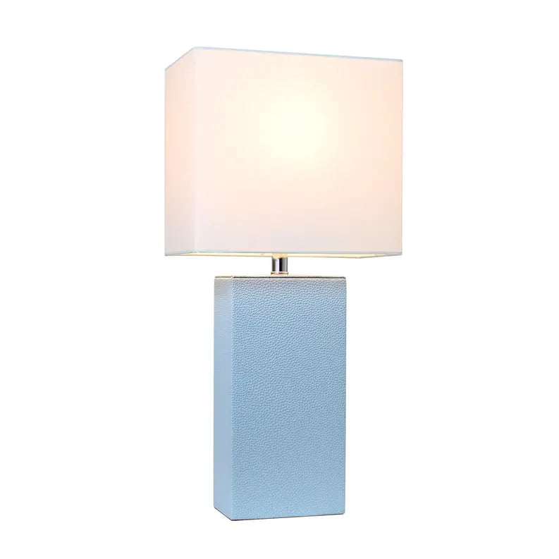 Lalia Home Lexington Leather Base Modern Home Decor Bedside Table Lamp All The Rages, Inc.