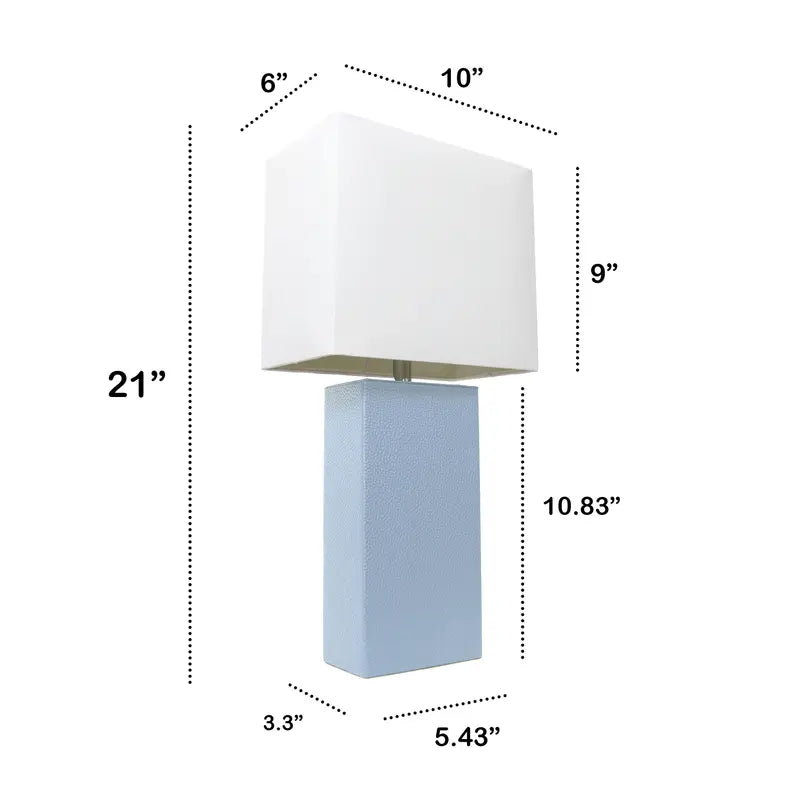 Lalia Home Lexington Leather Base Modern Home Decor Bedside Table Lamp All The Rages, Inc.