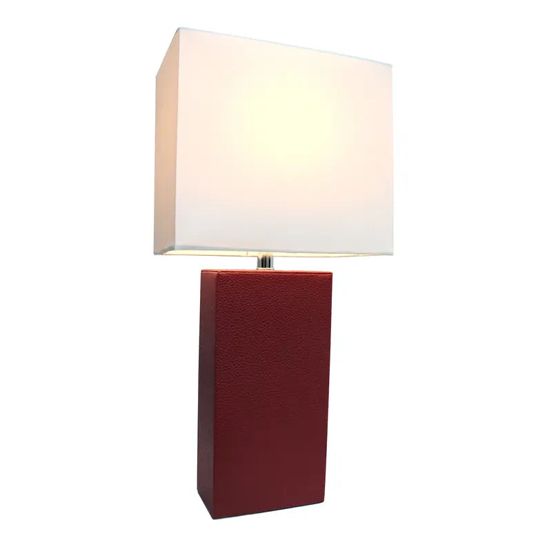Lalia Home Lexington Leather Base Modern Home Decor Bedside Table Lamp All The Rages, Inc.