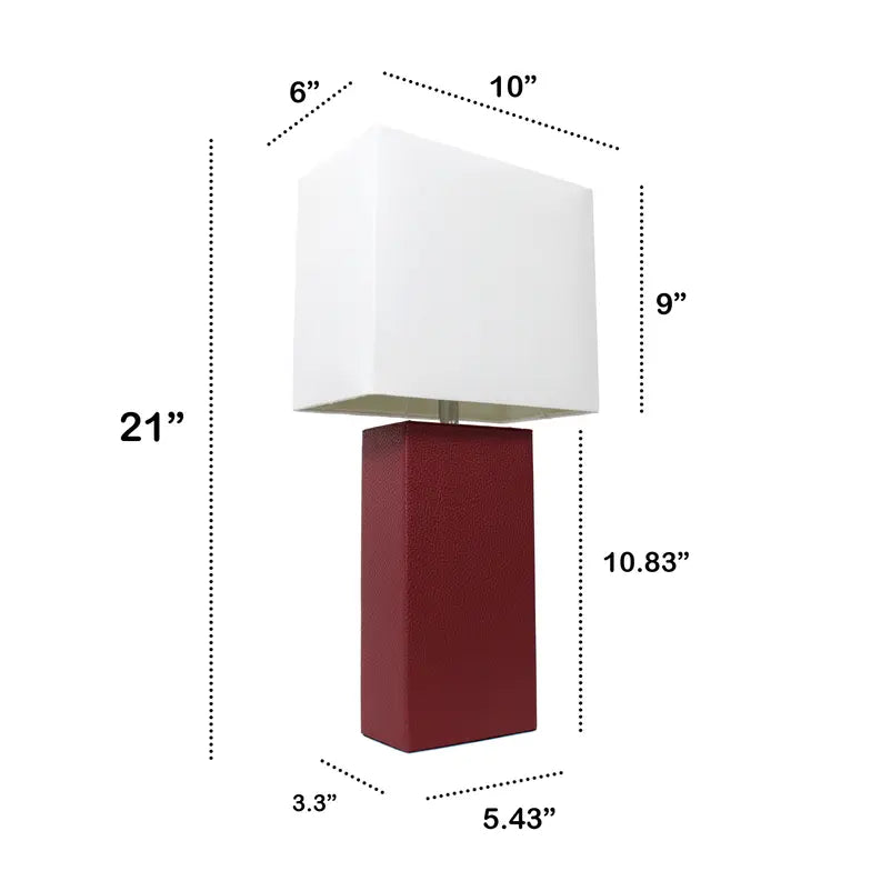 Lalia Home Lexington Leather Base Modern Home Decor Bedside Table Lamp All The Rages, Inc.
