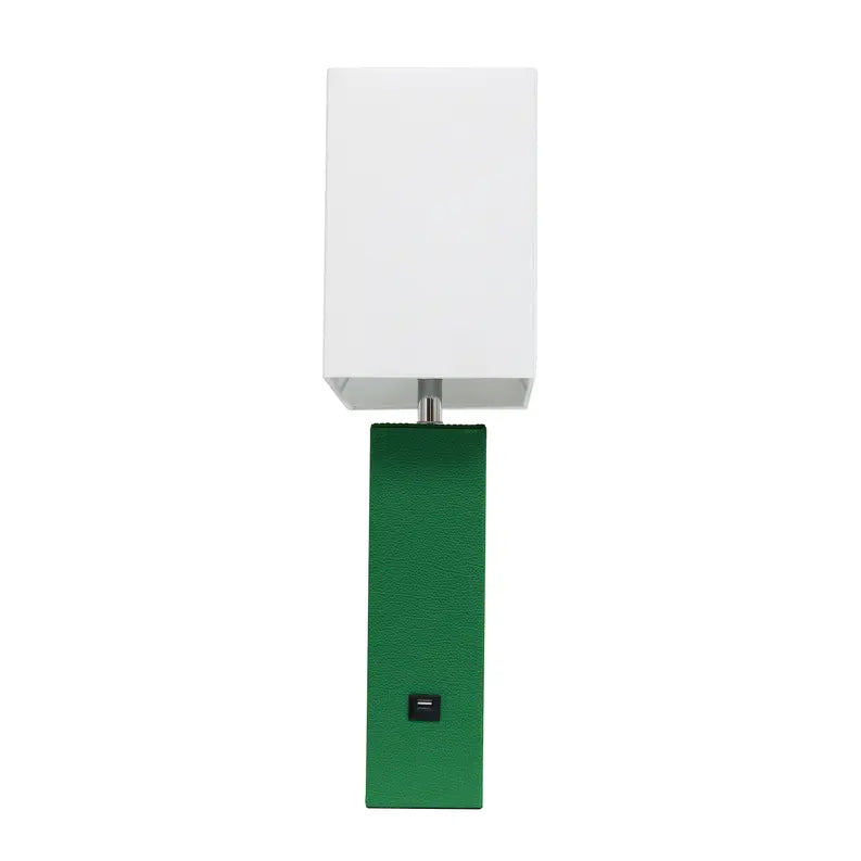 Lalia Home Lexington Leather Base Modern Home Decor Bedside Table Lamp with USB Charging Port All The Rages, Inc.
