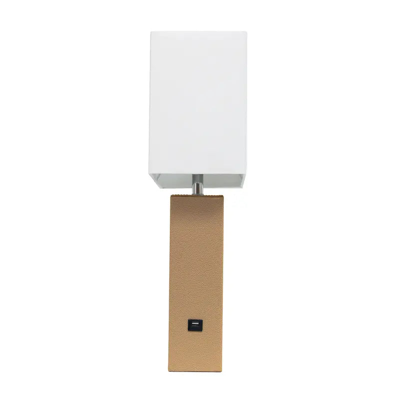 Lalia Home Lexington Leather Base Modern Home Decor Bedside Table Lamp with USB Charging Port All The Rages, Inc.