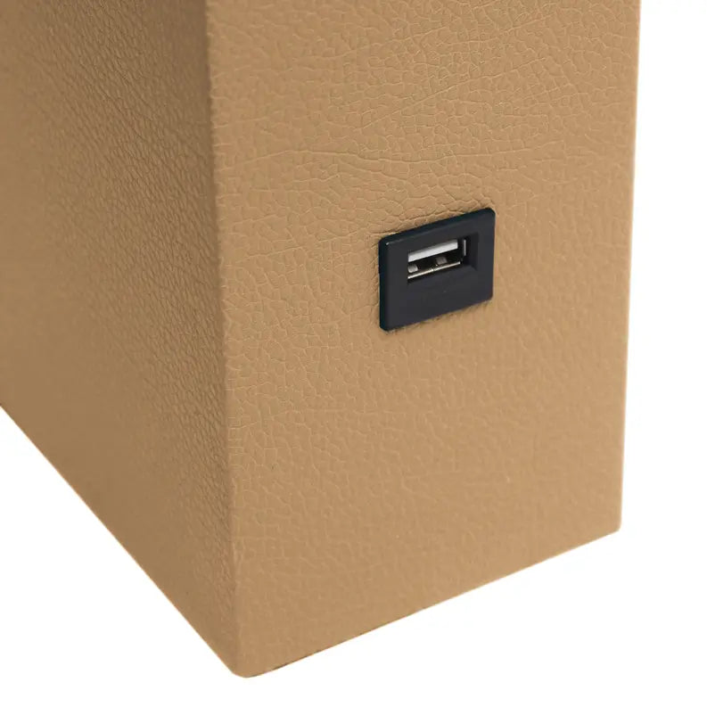 Lalia Home Lexington Leather Base Modern Home Decor Bedside Table Lamp with USB Charging Port All The Rages, Inc.