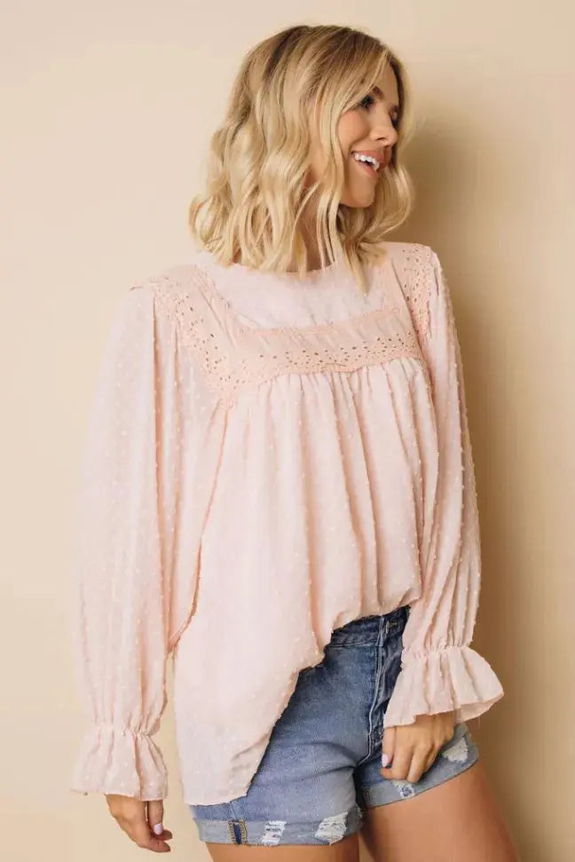 Lamas Ruffle Sleeve Blouse Stay Warm in Style