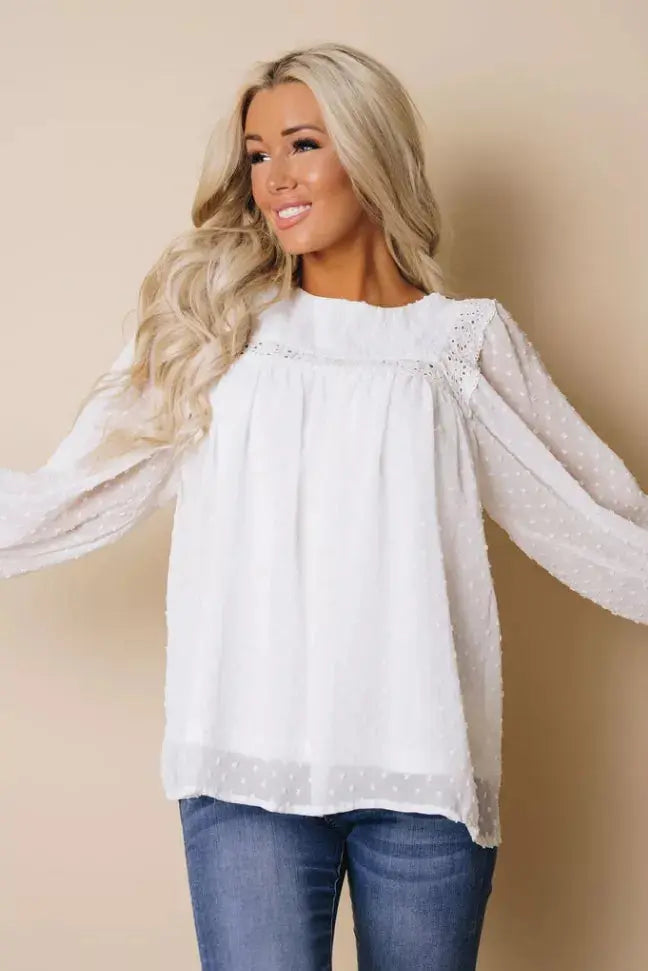 Lamas Ruffle Sleeve Blouse Stay Warm in Style