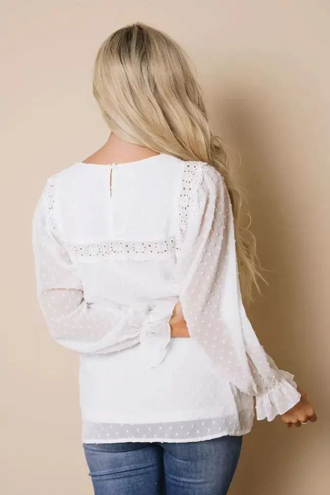 Lamas Ruffle Sleeve Blouse Stay Warm in Style