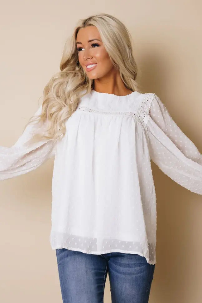 Lamas Ruffle Sleeve Blouse Stay Warm in Style