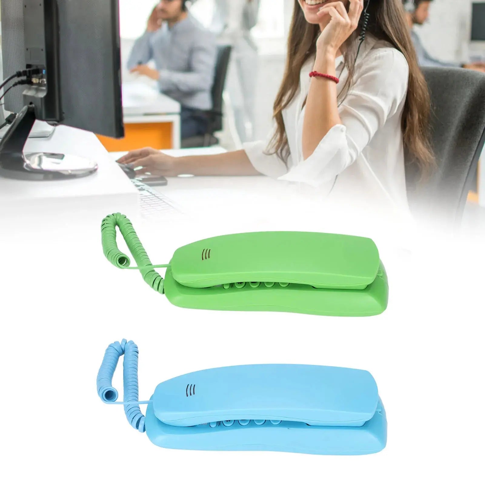 Landline Phone Wall Mountable Telephone Desktop Fixed Wired Phones with Mute Pause Function for Office Home Hotel Phone GreatEagleInc