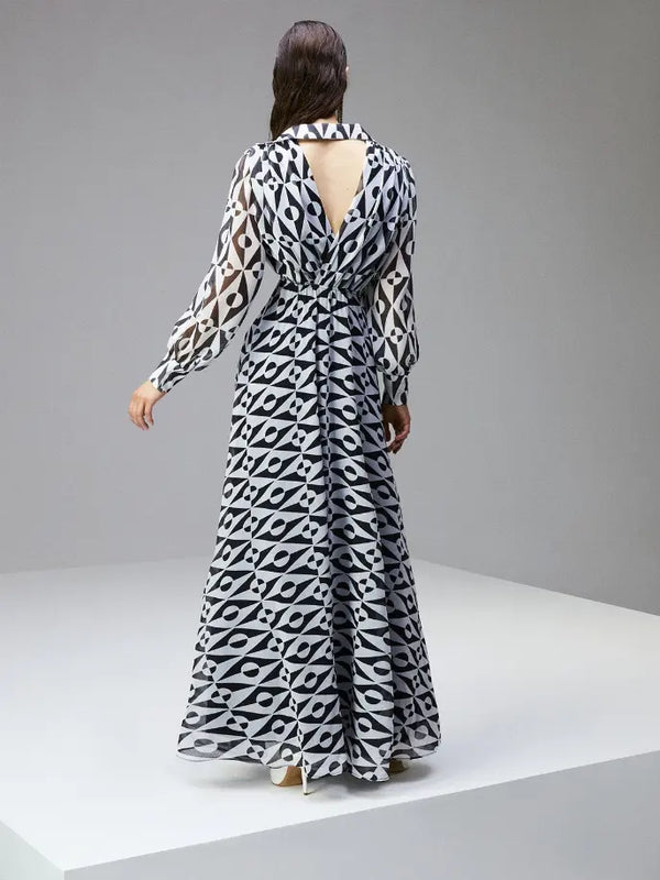 Lapel Collar Slit Dress Monique Store