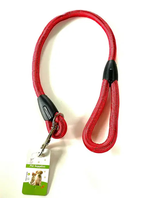 Large Dog Leash Rope Heavy Duty Red Reflective Nylon Material Excellent 3ft Size Red Hashir Products