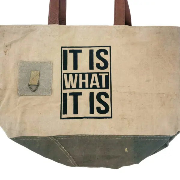Large It Is What It Is Recycled Military Tent Tote Vintage Addiction