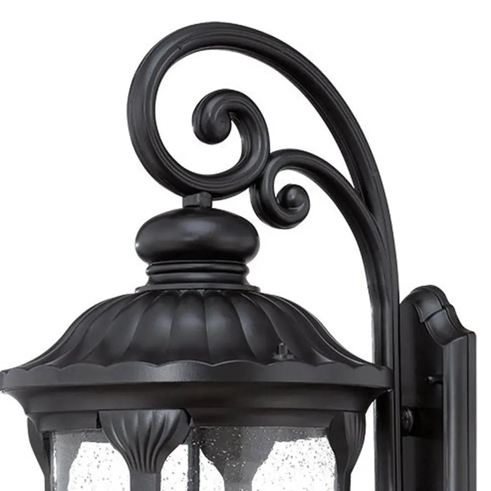Laurens 3-Light Matte Black Wall Light Homeroots Outdoor