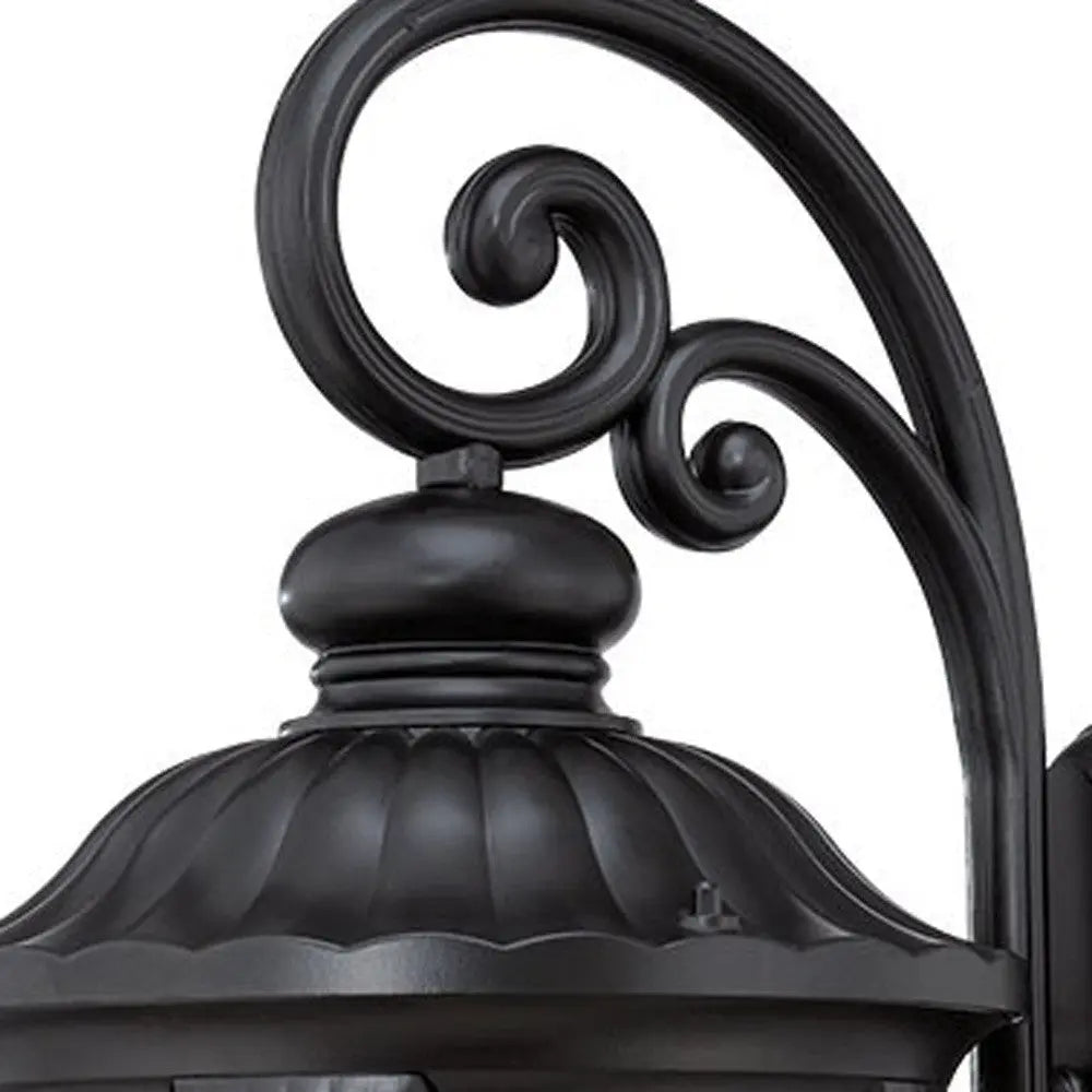 Laurens 3-Light Matte Black Wall Light Homeroots Outdoor