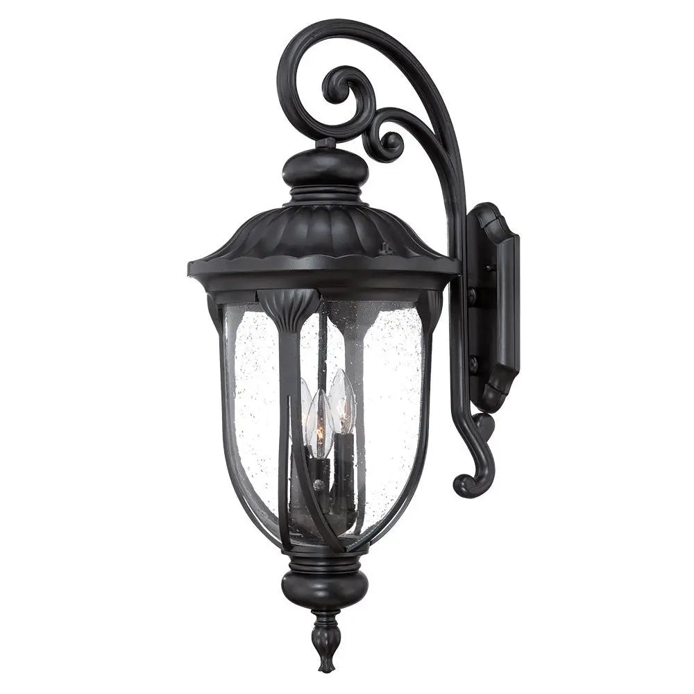 Laurens 3-Light Matte Black Wall Light Homeroots Outdoor