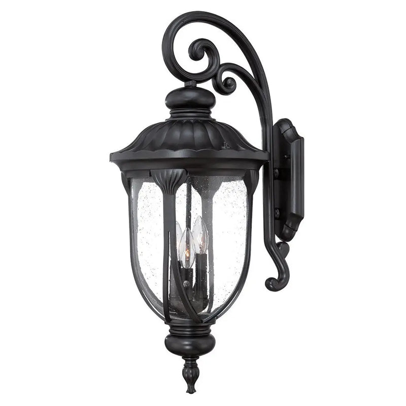 Laurens 3-Light Matte Black Wall Light Homeroots Outdoor