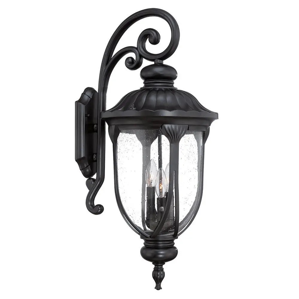 Laurens 3-Light Matte Black Wall Light Homeroots Outdoor
