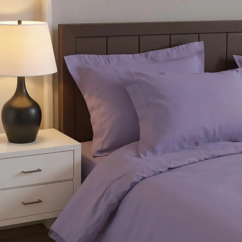 Lavender King Cotton Washable Duvet Cover Set With Two Shams Homeroots Bed & Bath