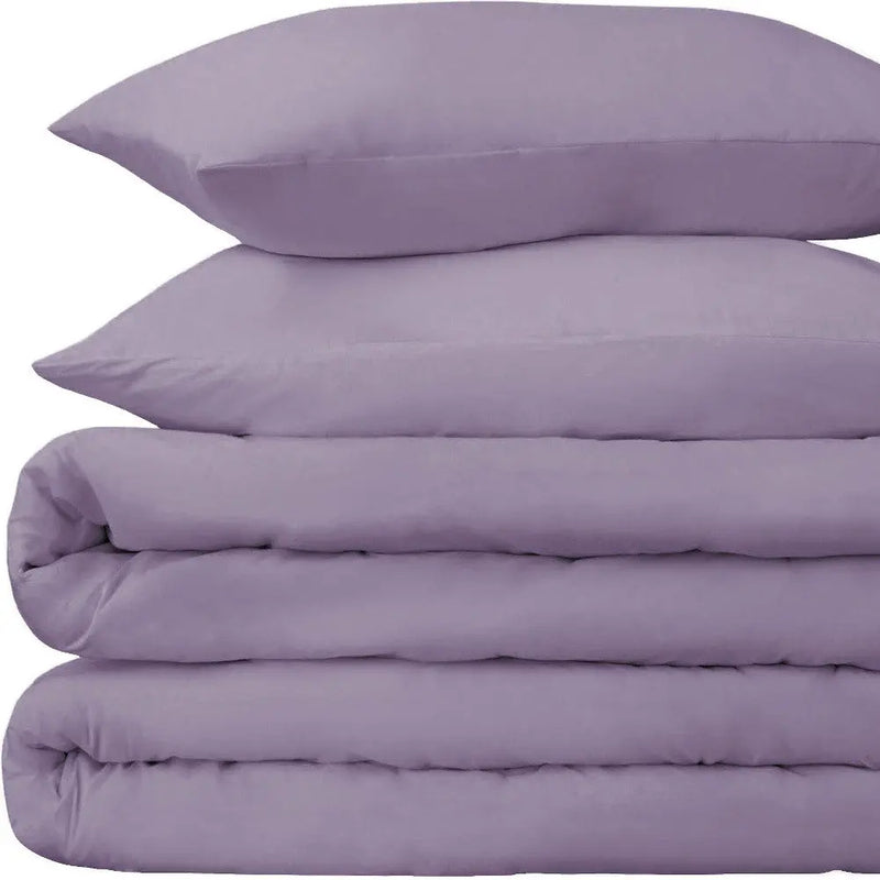 Lavender King Cotton Washable Duvet Cover Set With Two Shams Homeroots Bed & Bath