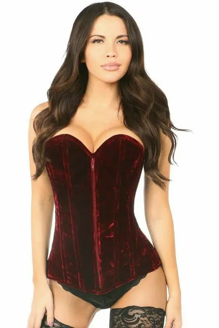 Lavish Crushed Velvet Overbust Corset Daisy Corsets