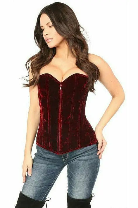 Lavish Crushed Velvet Overbust Corset Daisy Corsets