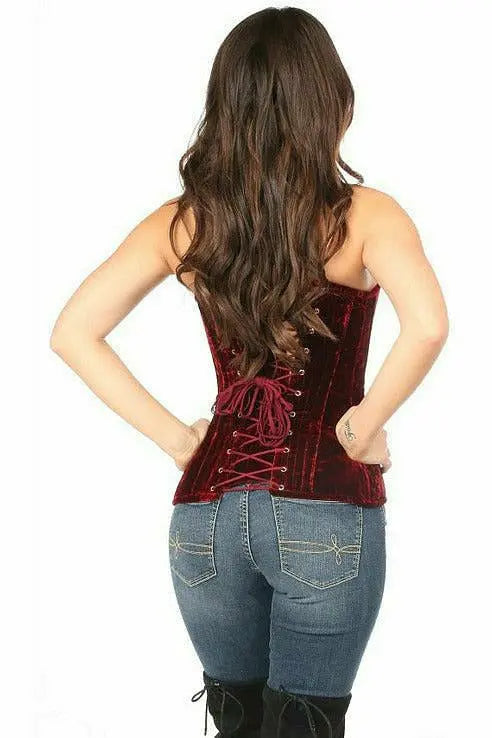 Lavish Crushed Velvet Overbust Corset Daisy Corsets
