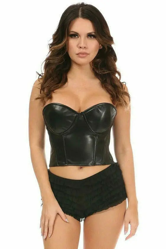 Lavish Faux Leather Underwire Bustier Daisy Corsets