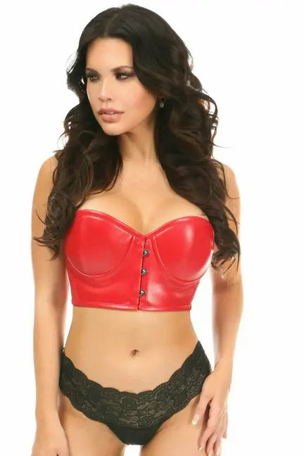 Lavish Faux Leather Underwire Short Bustier Daisy Corsets