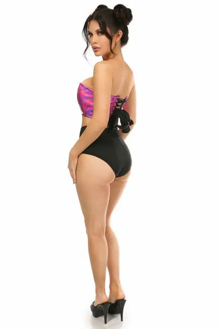 Lavish Holo Lace-Up Bustier Top Daisy Corsets