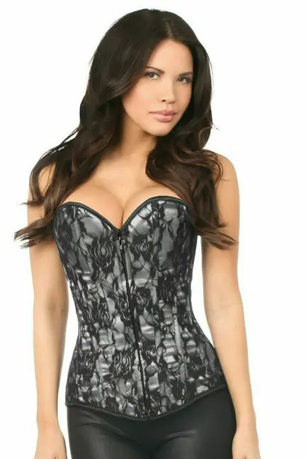 Lavish Lace Front Zipper Corset Daisy Corsets